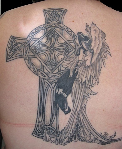 Previously done Angel with cross added