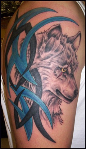 Wolf with Tribal. 