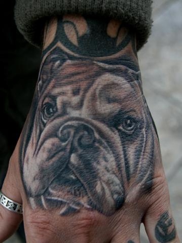 Portrait of customers dog that I did while at the Evian Tattoo Convention in France. 