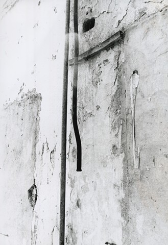 Black and white photo of water pipe in Bogota