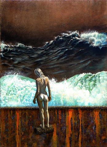 Peter Shepard Cole, surf, wave, painting, rust