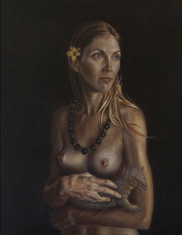 lady with an ermine, Leonardo da Vinci, Hawaii, Mongoose, kukui nut lei, hula dancer, Peter Shepard Cole, painting