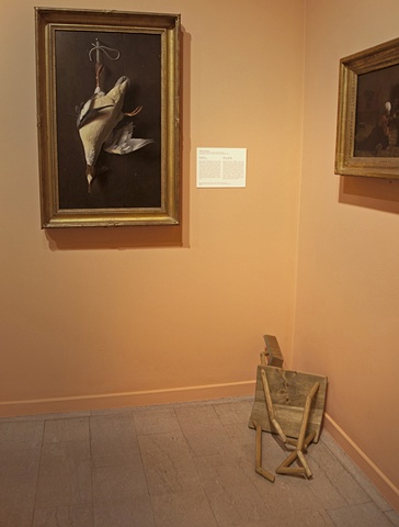 brian zimmerman, chair, dog, brian zimmerman art, art, artist, dog chair, dead, san diego museum of art, summer salon series, 2011