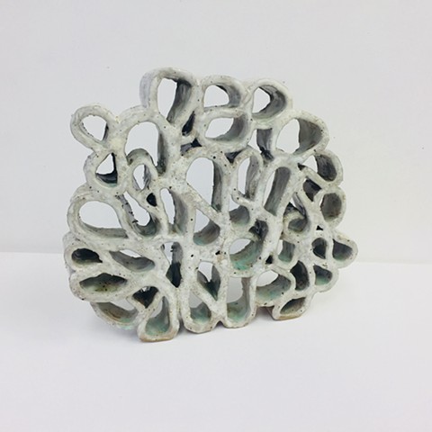 Ceramic, slab built, KatrinaJ. Murray, Sculpture, white Coral