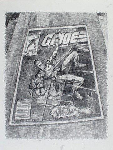 Wrapped in Plastic (GI Joe #21) Graphite on Paper 24 x 18 2017