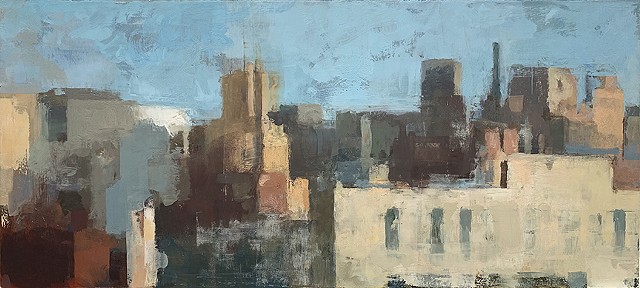 Rooftops | 10x22 | Oil on Panel