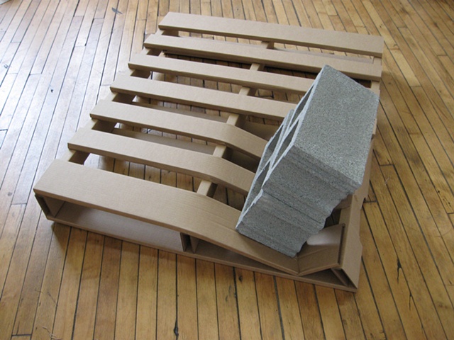 cardboard pallet sculpture by Rena Leinberger