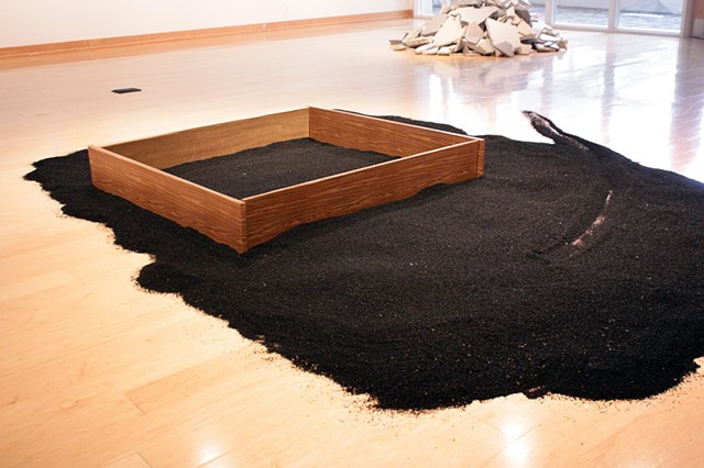 After Robert Smithson, sandbox, Rena Leinberger, made of fake materials