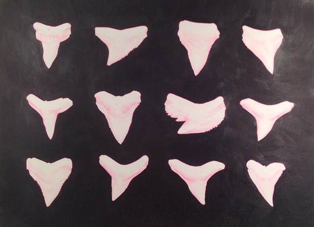neon pink shark teeth with heavy graphite