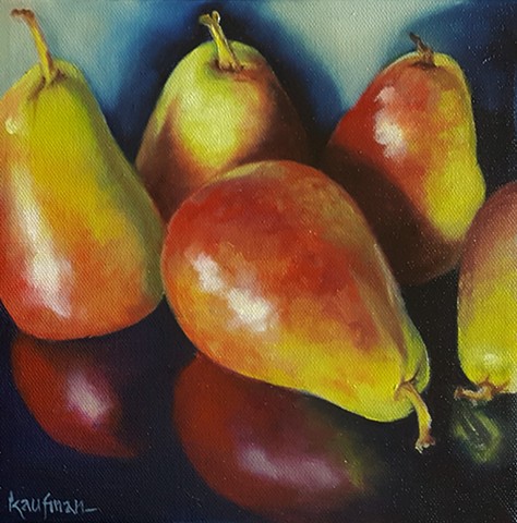 Five Reflective Pears