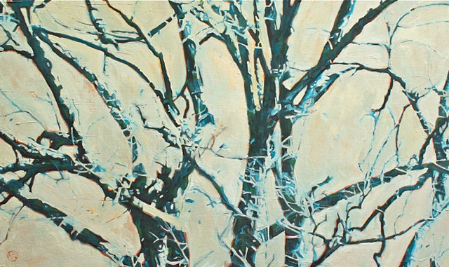 Large Tree painting in oil on canvas by Raleigh, North Carolina painter Richard Garrison