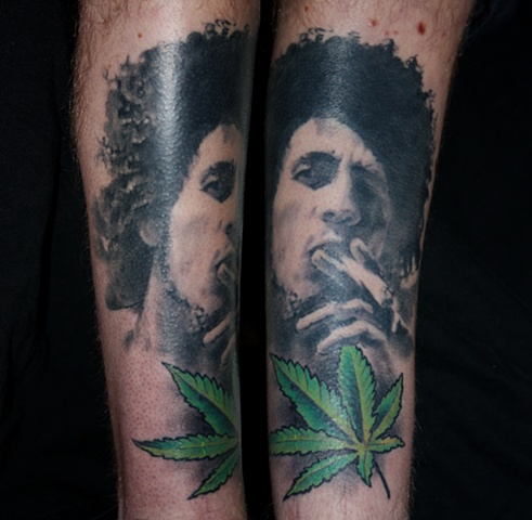 portrait tattoo by Danny Gordey Ink Machine Edmonton Canada  Bob Marley 2011