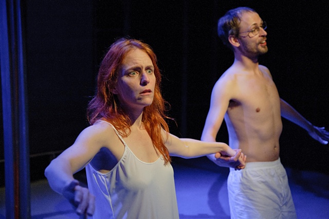 The play closes with the couple underwater, realizing its time to rethink their path of life.