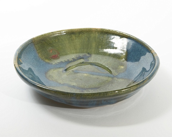 Green and blue bowl plate 