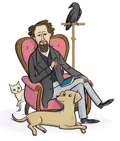 Charles Dickens, Violet Lemay, Artists and Their Pets, kidlit artist, middlegrade artist, children's book illustrator, picture book illustrator