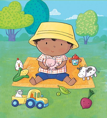 Violet Lemay, baby illustration, picnic, children's book illustrator