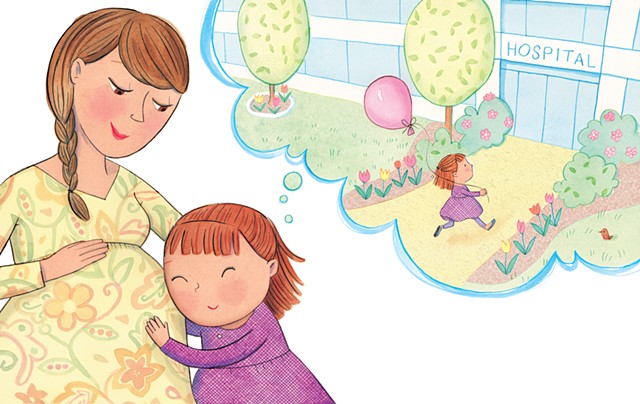 Violet Lemay, children's book illustrator, picture book, maternity, new sibling