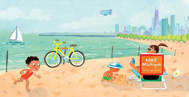 Violet Lemay, children's book illustrator, Chicago baby, picture book, baby illustration, Lake Michigan