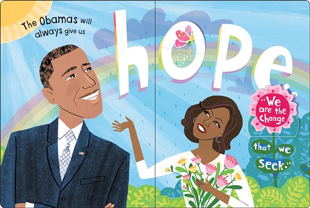 Violet Lemay, children's book illustrator, author, children's book writer, Obama, Barack Obama, Michelle Obama, lift the flap, book, biography, history, hope