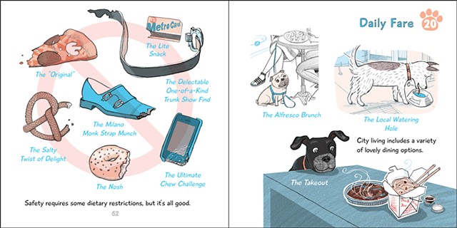 NY Dogs, Violet Lemay, punchline, illustration, city dogs, dogs in NY, New York, NYC, dog-lovers, funny dog book