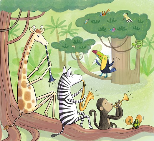 Violet Lemay, children's book illustrator, art for children, jungle animals