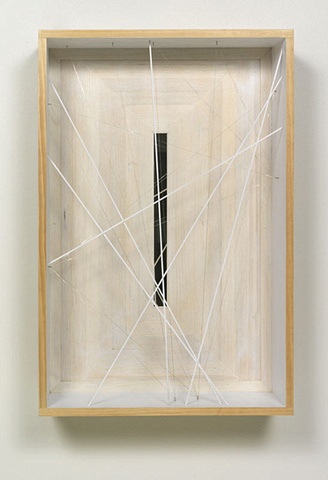 White box glass mirror string wood by Marc Swanson The Tenth of Always Richard Gray Gallery Chicago 