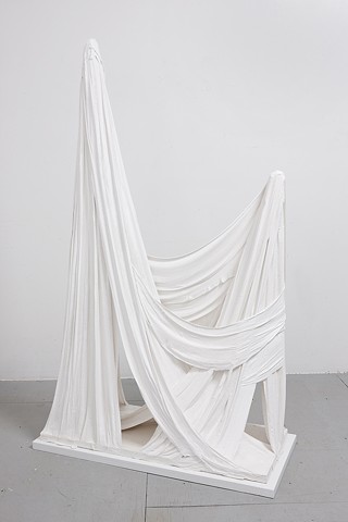 Untitled (Plaster and Fringe, Two Peaks), 2012