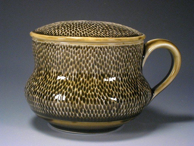 Amber Tea Cup & Lid
