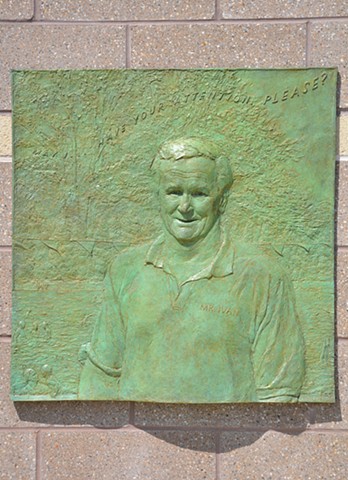 Permanent installation of honorary bas-relief portrait at Community Park Pool, Princeton, New Jersey.
