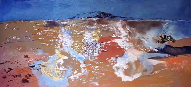 "I Should Have Gone To Antarctica When I Was Young"
oil and enamel on canvas
32 x 72"
2002
private collection