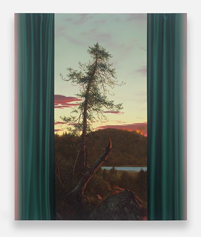 'Sunset and Glowing Green Curtain (after Church)’