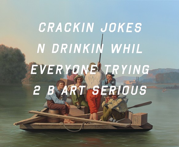 Lighter Relieving A Steamboat Aground: Cracking Jokes And Drinking While Everyone's Trying To Be Art Serious