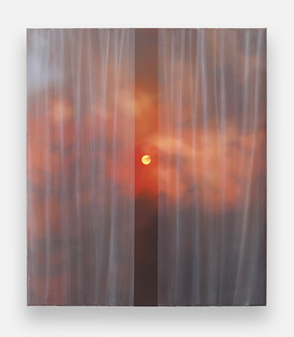 ‘Wildfire Sunrise Behind Sheer Curtain (3)’