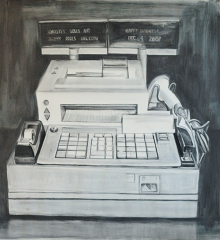 cash register, drawing