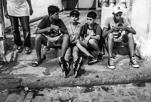 Friends hanging out.Havana,Cuba.