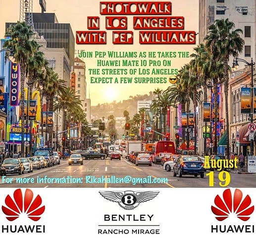 Pep Williams Colaborates eith Huawei and Bentley Motors for a Photo Walk. 