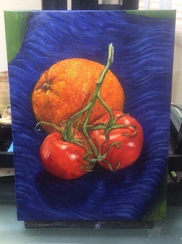 Still Life with Orange and Tomatoes