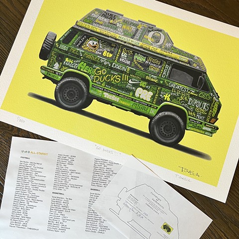 Go Ducks!!! Museum Quality Giclée Print - Medium