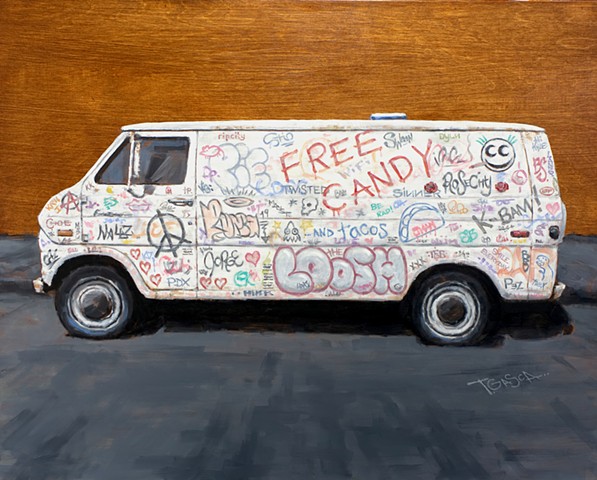 'Free Candy' on the See See Econoline.