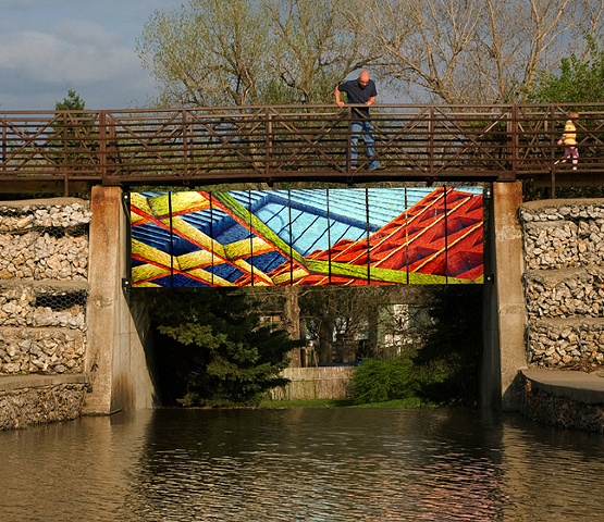 This painting was a temporary installation commissioned by the City of Blue Springs, MO. The ArtsKC Fund Inspiration Grant helped with installation materials to make this project possible.