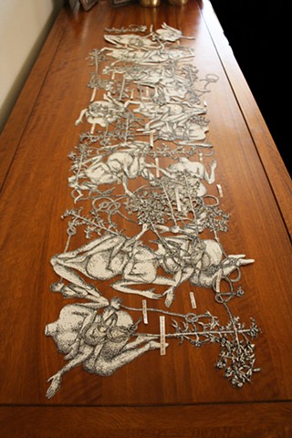 Preparatory drawings/cutouts for installation, 'The sum total of our existence'