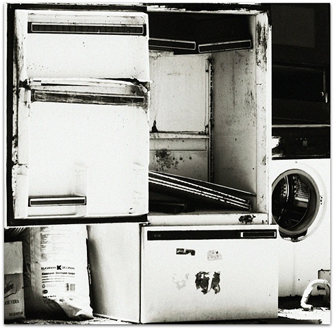 Hulya Kilicaslan photograph of garbage trash fridge by Hulya Kilicaslan Amsterdam