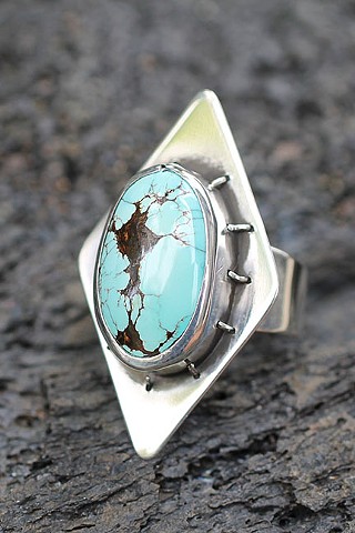 sterling silver, turquoise