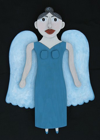 Angel with Sparkling eyes and a Blue Dress