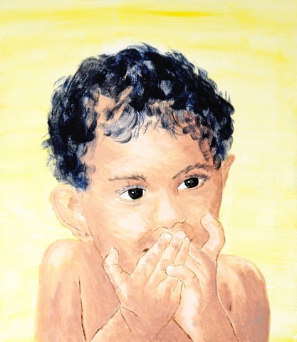 child, acrylic, painting, girl
