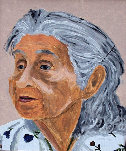 Prtrait of Annie Jim  of the Samahquam First Nations when she was already over 90 years of age.