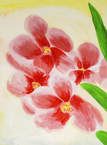 acrylic, orchid, flower