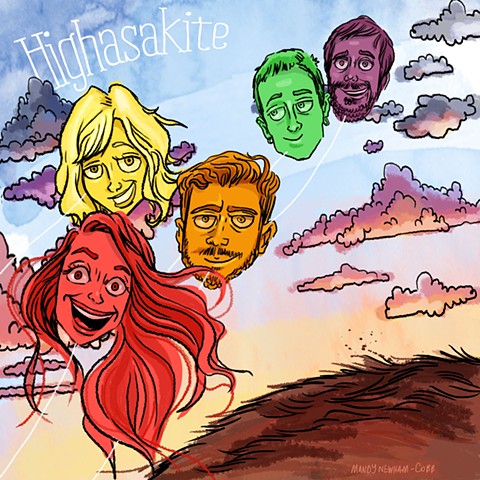 illo of band Highasakite for Sessions from the Box!