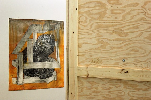 Containerful Installation View:
Crate for Sculpture of Earnest Byner with
Pistol Pete and Father Press
