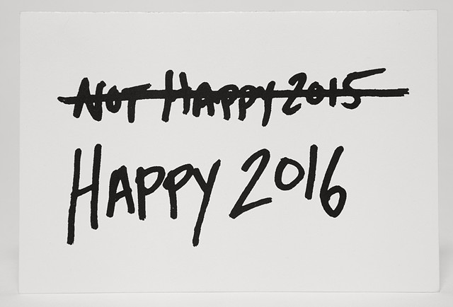 happy new year, unhappy new year cross out text art queer new year